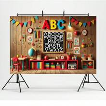 1 pièce Toile de fond d'apprentissage en polyester pour salle de classe, décoration polyvalente sur le thème de l'école, convenant pour la rentrée, les anniversaires, les festivals, utilisation intérieure/extérieure, sans alimentation électrique requise