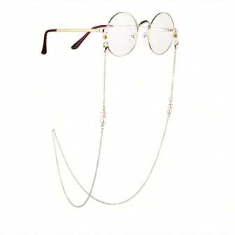 1pc Simple Pearl Glasses Chain, Mask Rope Chain, Glasses Hanging Rope Chain Hanging Neck Eyewear Rope, Anti Slip Chain, Clip Bead Eyewear Chain,School Student Glasses Chain