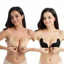 2 Pairs Sticky Bra - Invisible Push Up Bra Backless Strapless Bra, Seamless Front Buckle Bra Underwear Women Self Adhesive Silicone Adhesive, Self-Adhesive Backless Reusable Push Up Nipple Covers, Women's Lingerie & Underwear Accessories - Multicolor - View 2