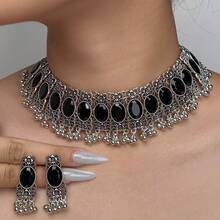 1 Set Vintage South Asian Style Necklace & Earring Jewelry Set, Suitable For Gifts, Daily Wear, Parties, Vacation - Women's  Style Necklace Earrings Jewelry Set - View 13