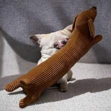 1pc Plush Sausage Dog Shaped Pet Interactive Toy, Helps Release Energy For Various Dogs