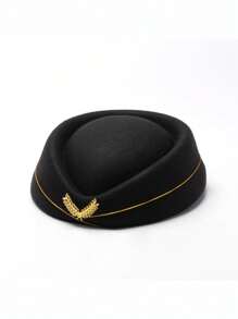 1 Stück Woll-Flugbegleiter Mütze, Militär Marching Band Mütze, Aufführungs Mütze, Zeremonie Mütze, Hotel Service Mütze