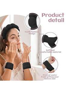 4pcs Luxury Microfiber Spa Headband And Wristband Set, Face Washing Headband, Makeup Headband, Skin Care Headband, Velvet Fluffy Sponge Headband, Soft Absorbent Terry Cloth Fabric Bubble Fluffy Hairband For Skin Care, Makeup Removal, Shower, Suitable For Women And Girls