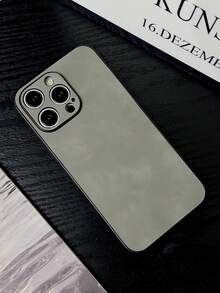 1 Peça Capa de Telefone em TPU com Textura de Camurça de Cor Sólida, de Alta Qualidade, Compatível com iPhone 11/12/13/14/15/16/16e/Xs/Xr/8p/7p/7/8, Compatível com /Galaxy/Compatível com, Versão Internacional, Não a Versão Doméstica - Preto - Visão 3