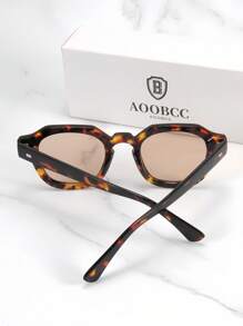 1 pieza Gafas de sol ovaladas vintage unisex marcos sencillos en negro y carey rojo, adecuadas para conducir, viajar, vacaciones, casual, actividades al aire libre, fiestas diarias, también se pueden usar como accesorio y pasador para el cabello