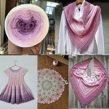 300g Colorful Pure Cotton Cake Gradient Cotton Rainbow DIY Scarf Shawl Skirt Wool Yarn Crochet - Multicolor - View 23