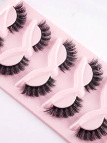 新款5对娃娃睫毛延长自然猫眼假睫毛角色扮演化妆交叉条睫毛透明茎手工漫画动漫睫毛 - 眼尾拉長款 - 查看 4