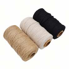 100M/3Roll 2MM Natural Jute Rope Twine DIY Gift Wrapping Macrame Cord Photo Wall Hanging Crafts Gardening String Wedding Party Home Decoration - Multicolor - View 5