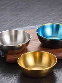 3/5/12/20 件不锈钢金色调味盘套装，适用于寿司、炸鸡、番茄酱、烧烤酱、蘸酱盘、黄油碟、蘸酱托盘、牛排酱碟、调味盘、奶酪酱碗、创意番茄酱碗、厨房用具（金色，3.2 英寸宽）