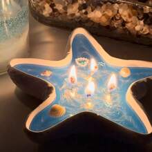 1PC Candle - Starfish And Shell Shaped Soy Wax Candles, Essential Oil Candles, Household Candles, Birthday, Christmas, Thanksgiving, Mother's Day, Women's Stress Relief Gifts, 100% Plant Based, No Animal Testing, Candle Accessories Random, Artificial Color Batches Available In Different Colors, But Does Not Affect Use, Some Decorative Accessories Are Random.