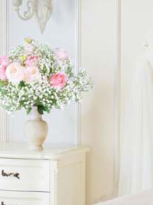 6pcs Artificial Baby's Breath Wedding Bouquet, Suitable For Wedding Party, Home Garden Decoration