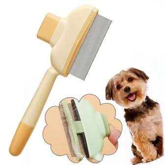 1pc Dog Comb Pet Hair Remover One Button Dogs Brush Self-Cleaning Cat Brush Massage Combs For Dog Grooming Brushes For Pet Products