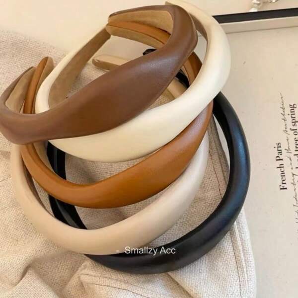Diadema asimétrica de estilo coreano elegante con faux y esponja, diadema versátil de corona alta como accesorio de cabello, diadema clásica vintage minimalista desigual de corona alta para mujeres, nueva cinta para el cabello para lavado facial de otoño/invierno