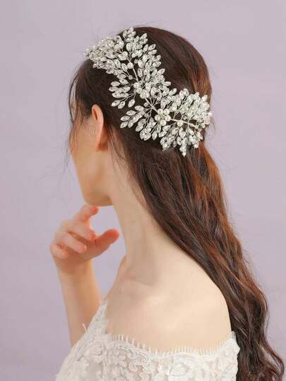 1pc Elegant Women's Luxury Crystal Headband, Bridal Wedding Hair Accessory, Suitable For Events, Parties And Galas