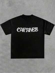 Camiseta gráfica para hombre de 100% algodón Caifanes, de doble impresión, 220g - Negro - Ver 2