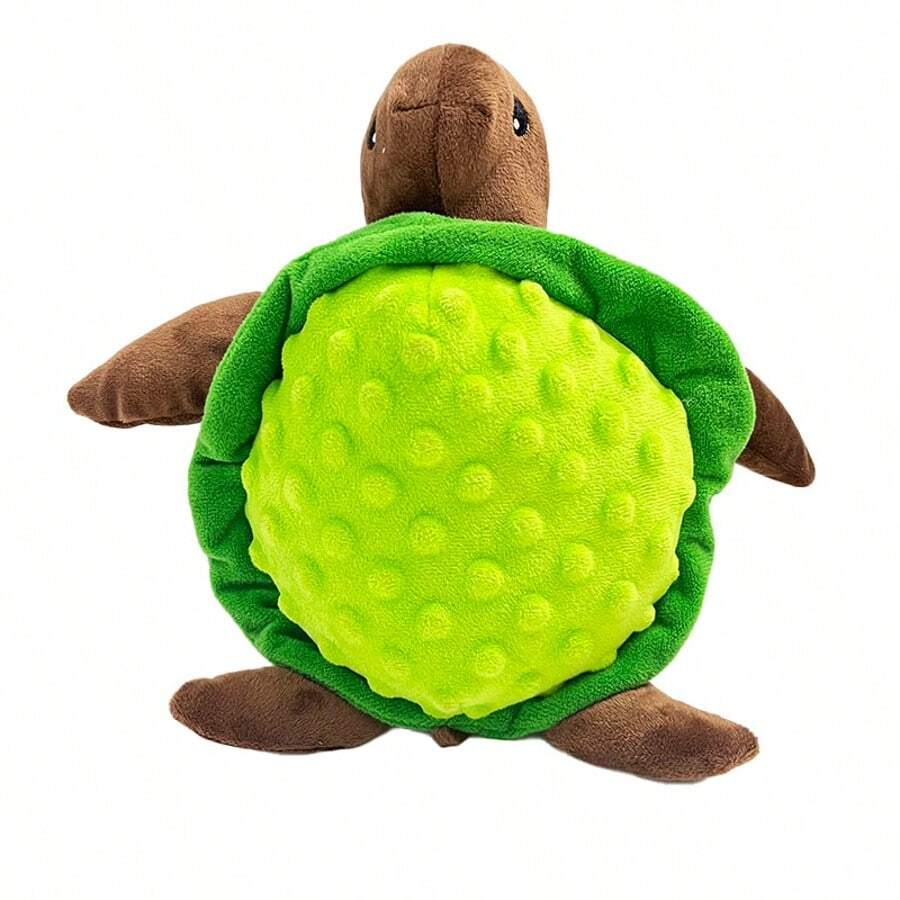 新款毛绒乌龟玩偶，宠物发声玩偶，洁牙乌龟玩偶，减压狗玩偶 - 綠色 - 查看 1