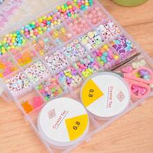 1 caja con 26 compartimentos - Kit de manualidades con cuentas de colores DIY para hacer varios colgantes, pulseras y artesanías (Color del oso de peluche al azar) - Multicolor - Ver 3