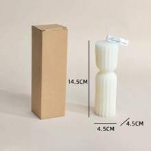 1pc Miniature Candles The Size Of A Palm Modern Ribbed Candle Set Large Soy Wax Scented Ribbed Pillar Candles Rotating Geometric Decorative Candles Suitable For Home Decor Swirl Art Candles Living Room Bathroom (White) Gifts Birthday Graduation