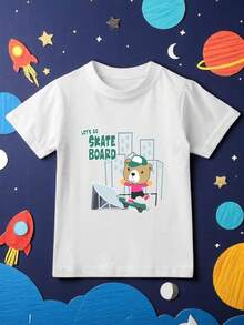 Let's Go Skate Board Shirt, Unisex Skater Kids T-Shirt, Kids Bodysuit Tee, Skateboarding Youth Sweatshirt, Skater Toddler Shirts TT- Kids 5 - 白色 - 查看 1