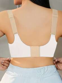 3pcs/Pack Plus Size Seamless Wireless Bras For Women, Adjustable Back Closure Lightly Padded Push Up Bras, Lift - Multicolor - View 2