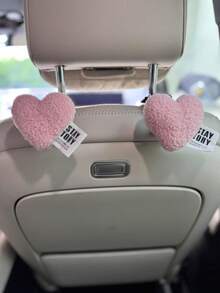 可爱治愈系毛绒爱心汽车椅背挂钩车内座椅收纳用品装饰车内摆件女