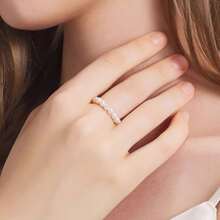 1pc Minimalist Pearl Adjustable Ring Set, Suitable For Women's Daily Wear - Yellow Gold - View 6