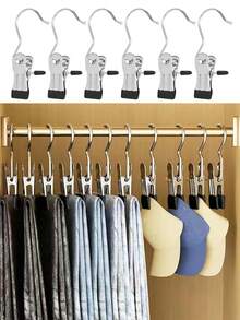 10 chiếc móc treo quần áo, kẹp quần áo, kẹp treo quần áo, kẹp treo quần áo, kẹp khăn, kẹp quần áo chịu lực, kẹp treo quần áo số lượng lớn cho tủ quần áo, quần du lịch, tất, túi xách - Nhiều màu - Xem 2