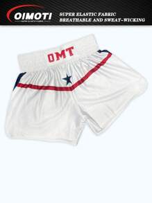 OIMOTI 1pc OIMOTI Design Loose Fit Quick Dry Boxing Pants, Loose Breathable Stretchy Fitness Pants For Muay Thai, Brazilian Jiu-Jitsu, Fighting Sports