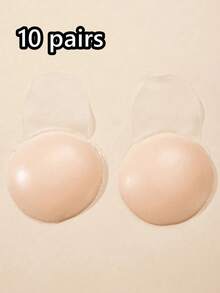 2 piezas de tapones de pezón reutilizables de silicona líquida con forma redonda de 6,5 cm y diseño extraíble, lavables - Multicolor - Ver 12