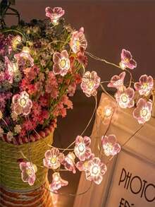 1 Stück Kirschblüten LED-Lichterkette, warme DIY-Beleuchtung für Zuhause, hellrosa Sakura, Dekoration für Schlafzimmer, Kinderzimmer, Wohnzimmer & Tisch, Feen-Lichterkette für Innen/Außen, Garten Deko, perfektes Geschenk zum Valentinstag, Geburtstag
