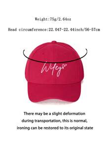 1 Pc Outdoor Wifey Letter Print Adjustable Baseball Cap, Casual Sun Protection Hat For Spring/Autumn Travel, Beach Holiday, Suitable For Young Men, Y2K Style