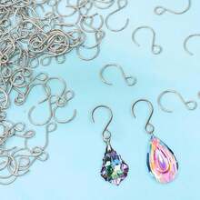 50/100/200pcs Stainless Steel Mini S-Hooks, Multi-Function Metal Hangers For Wall Decor And Hanging Accessories – Premium Rust-Resistant Home And Furniture Hooks For Curtain Rods, Closet, Kitchen, Living Room, Bedroom, Office, Garden Decor, Easter Decor And Mother's Day Seasonal Style, Easy-Install, Space-Saving, Crystal Chime Display, Versatile Decorative Hooks For Fashionable Organization And Visual Appeal, High-Convert, Long-Lasting Kitchen, Bath, And Home Accessory Solutions - Multicolor - View 7