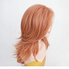 Parrucca sintetica elegante di colore misto, con capelli dritti e lunghi, con copricapo per donna