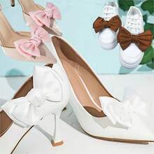 1 par de clips para zapatos de poliéster desmontables - Multicolor, adecuados para sandalias, pantuflas, zapatos planos, tacones altos, zapatos y bolsos de moda para mujeres - Multicolor - Ver 1