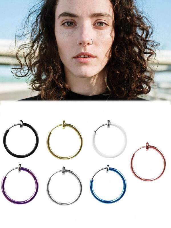 14pcs Popular New Hollow Spring Ear Clips, Nose Clips, And Spring Ear Clips Without Ear Holes