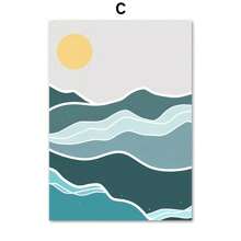 1PC Abstract Minimalist Sea Beach Surfboard Mountain Posters And Prints Wall Art Canvas Painting Wall Pictures For Living Room Decor Optional Frame ﻿