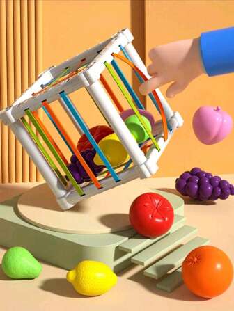 1set Rainbow Fruit Stacking Clutching Fine Motor Skills Toys, Random Color, For Toddler Boys Girls