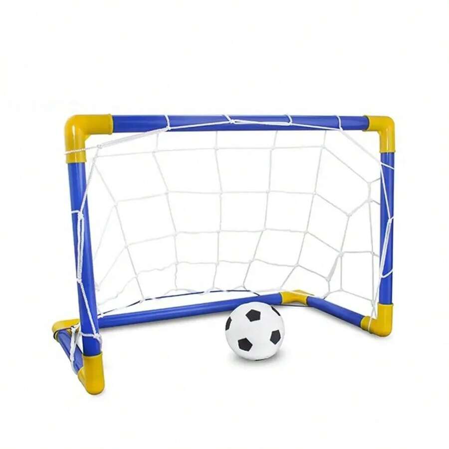 Set de portería plegable de mini fútbol/fútbol de plástico con red desmontable, de alta resistencia para interior y exterior, regalo de cumpleaños