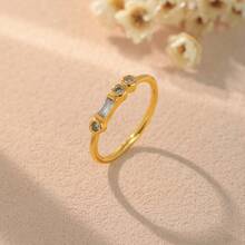 1pc Initial Morse Code Ring Crystal Ring With Personalized Letter Cute Jewelry For Couples Anniversary Gift - Gold - View 15