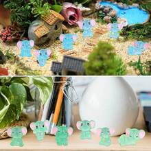 3/5/10/29 قطعة مصغرة مضيئة من راتنج الفيل، تماثيل فيل صغيرة تضيء في الظلام للحديقة الجنوية DIY، تزيين النباتات والمناظر الطبيعية الصغيرة، ديكور الحديقة، إكسسوارات داخلية السيارات، هدايا أعياد الميلاد المثالية، أكياس الحفلات، ألعاب ملء أكياس الحفلات (ألوان عشوائية)