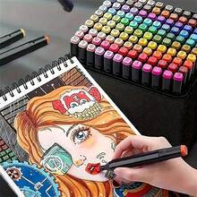 Multi-Color Dual-Tip Marker Pen Set With Different Thickness - Sets - View 8