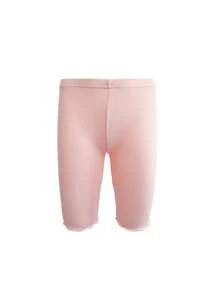 Set de 5 piezas de leggings de verano para niñas, pantalones capri casuales para niños, versión delgada para primavera/verano, leggings de 3/4 con dobladillo con volantes, color blanco, rosa, gris, negro, unicolor, minimalista versátil, adecuado para uso diario, leggings suaves y cómodos, se pueden combinar con blusas y vestidos para volver a la escuela