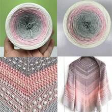 300g Colorful Pure Cotton Cake Gradient Cotton Rainbow DIY Scarf Shawl Skirt Wool Yarn Crochet - Multicolor - View 7