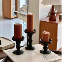 1 Set Ribbed Pillar Candles (1pc), Size: 1.96 In, 3.93 In, 7.87 In, 5.9 In, Large Soy Wax Scented Pillar Candles, Elegant Ribbed Modern Home Decor, Suitable For Bathroom And Living Room (Brown) - Multicolor - View 5
