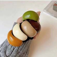 6-Piece Mixed Color Set Design With Curved Hair Cords, French Style Simple And Elegant High Elasticity Hair Accessories, Suitable For Women's Ponytails, Bun Heads, Hair Tie Ropes, Rubber Band Hair Accessories[Colors Will Vary Randomly - May Include Duplicates. Not Suitable For Those Who Require Specific Colors] Ponytail Holders Hair Elastics Hair Rubber Bands Scrunchies