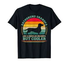Camiseta del Día del Padre con diseño vintage del perro salchicha para amantes de los perros salchicha - Negro - Ver 1