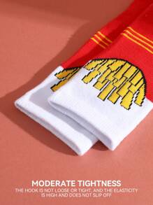 1 par de calcetines con diseño de patatas fritas para hombres, interesantes, cómodos, adecuados para verano y todas las estaciones. Aplicable para regalos del Día de la Madre/Día del Padre/Pascua/Vuelta al cole, personalizados y coloridos, mejorando la atmosfera familiar. Calcetines de moda y creativos, adecuados para regalos festivos, casual, académicos, de negocios, retro de calle, simple de vacaciones, gimnasio, reuniones familiares, viajes, vacaciones al aire libre, oficina de fin de semana, calcetines suaves y cómodos para regalar.