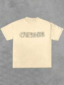 Camiseta gráfica de hombre 100% algodón Caifanes, impresa por ambos lados, de 220g - Albaricoque - Ver 2