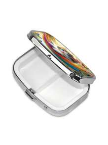 1pc Cute Cat Medicine Pill Box, 2-Compartment Portable Pill Case Wallet Pocket Travel - Practical And Fashionable