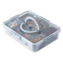 8 Compartment Snackle Box, Charcuterie Container, Divided Serving Tray With Lid And Handle. - 1 - View 3